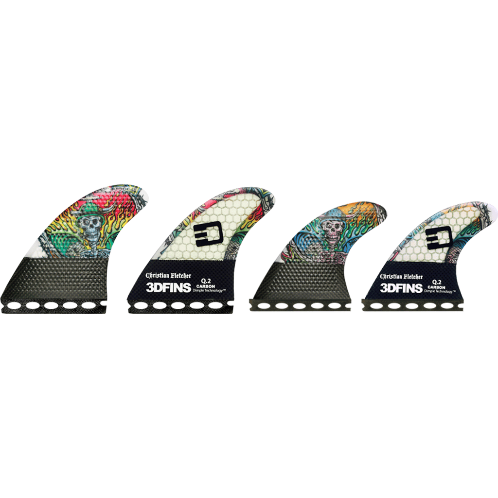 3DFINS Christian Fletcher Carbon base Signature Quad Fins