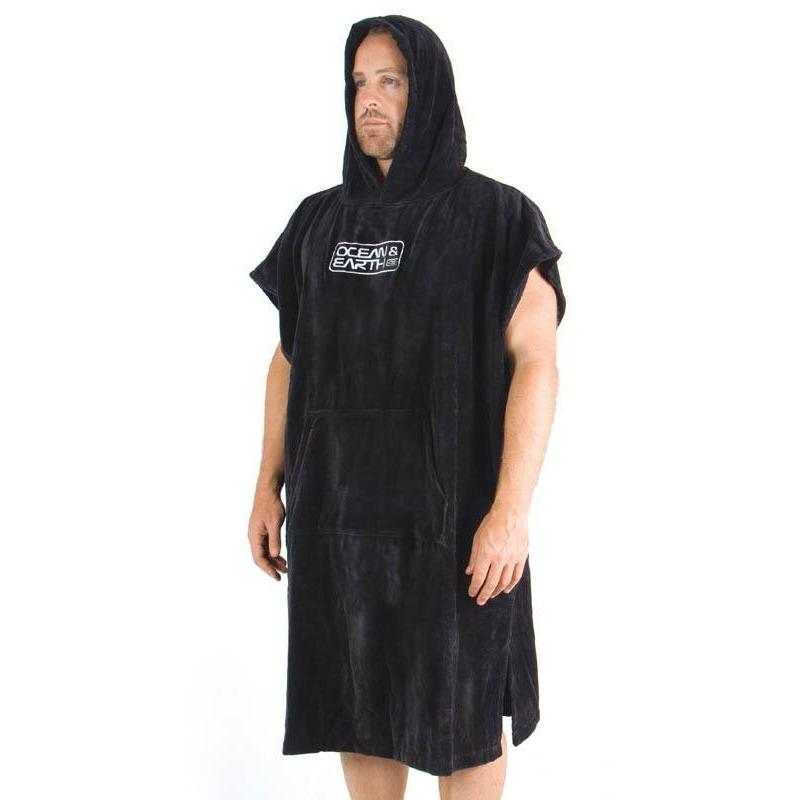 O & E Mens Hooded Poncho - Corp - Black 2