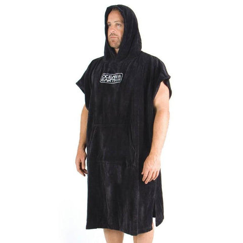 O & E Mens Hooded Poncho - Corp - Black 1